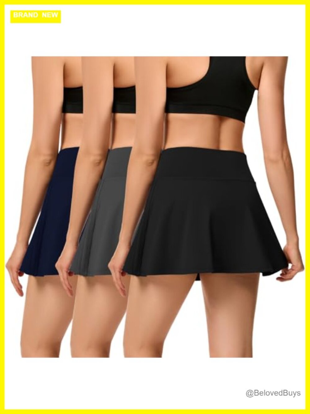3 Pack Tennis Skirts for Women High Waisted Athletic Golf Skort Built-in Shorts